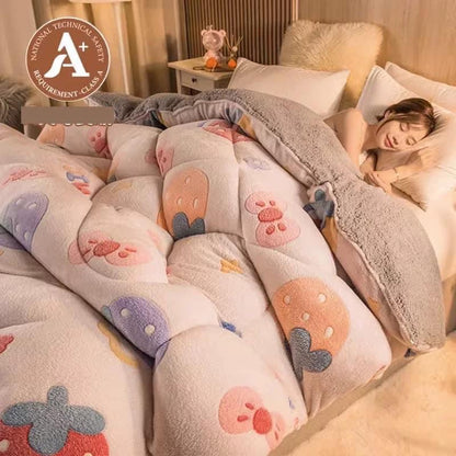 Coral fleece blanket lamb fleece quilt thickened winter single student dormitory milk flannel blanket bed
