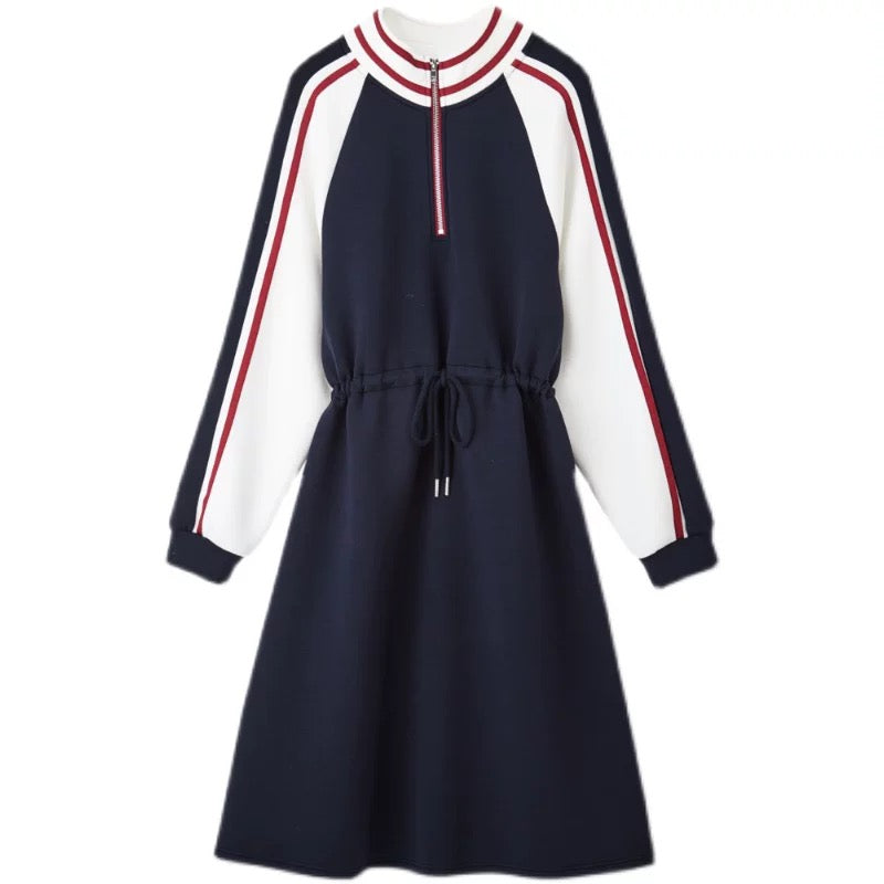 Foreign trade export original order Italian big-name women's clothing tail order high-end western style long-sleeved dress with age-reducing temperament