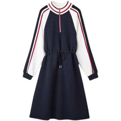 Foreign trade export original order Italian big-name women's clothing tail order high-end western style long-sleeved dress with age-reducing temperament