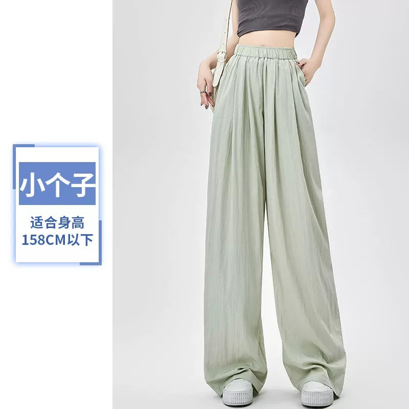 Yamamoto pants women's summer thin high waist drape lazy new loose linen casual ice silk wide leg cool pants