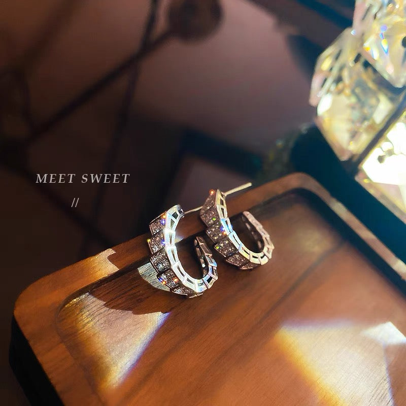 High-end sense earrings sterling silver needles simple cold wind earrings women's exquisite small earrings 2023 new trend