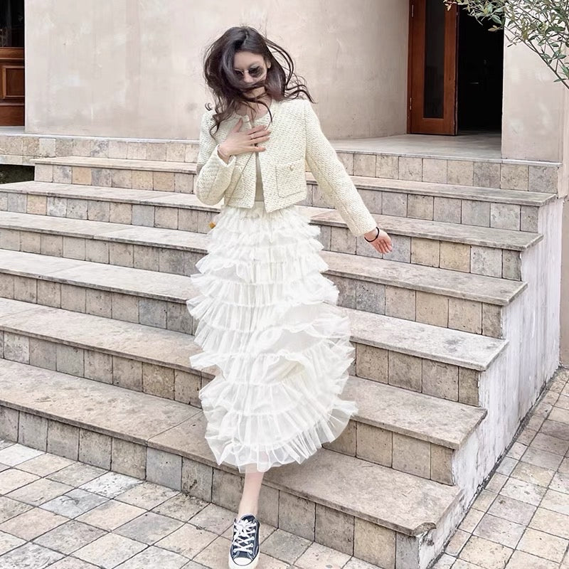 2023 early spring dress light luxury high-definition tea break French style high-end feeling Royal Miss Xiaoxiangfeng first love two-piece suit skirt spring and summer