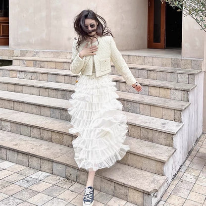 2023 early spring dress light luxury high-definition tea break French style high-end feeling Royal Miss Xiaoxiangfeng first love two-piece suit skirt spring and summer