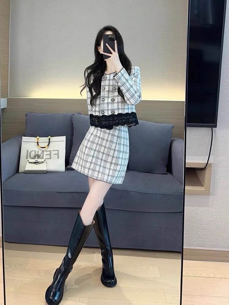 Xiaoxiangfeng suit 2023 autumn and winter new style high-end and elegant lady dignified and elegant mature royal sister two-piece skirt (S5553)
