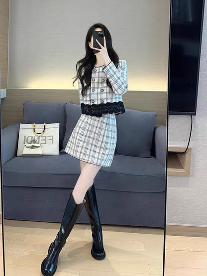 Xiaoxiangfeng suit 2023 autumn and winter new style high-end and elegant lady dignified and elegant mature royal sister two-piece skirt (S5553)