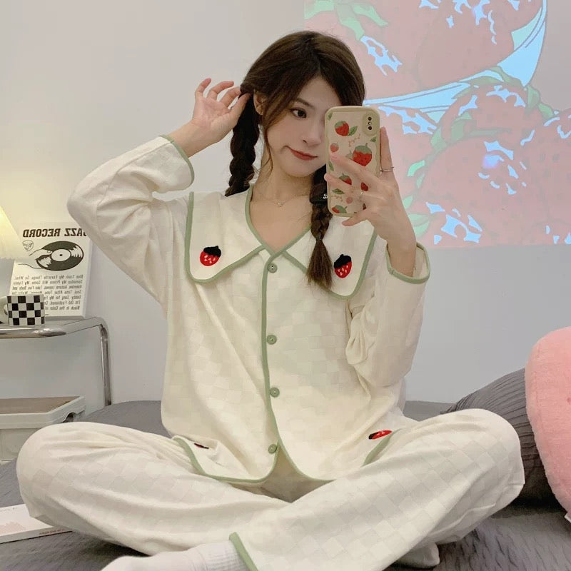 Pajamas for women Spring Autumn Winter Cotton Long Sleeve 2024 New Style Student Sweet and Cute Ladies Home Clothes Set