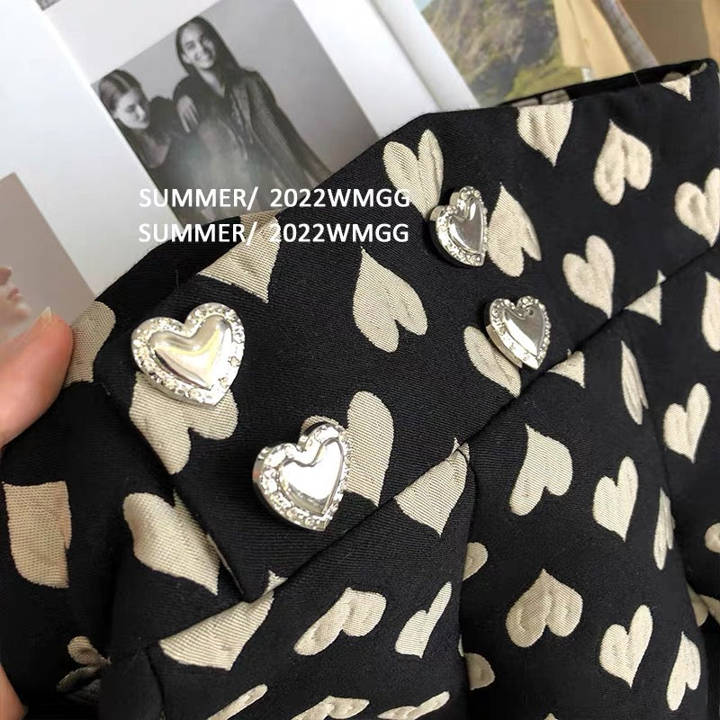 Love print shorts women's summer thin section design sense niche Korean version loose high waist thin sports casual pantsf