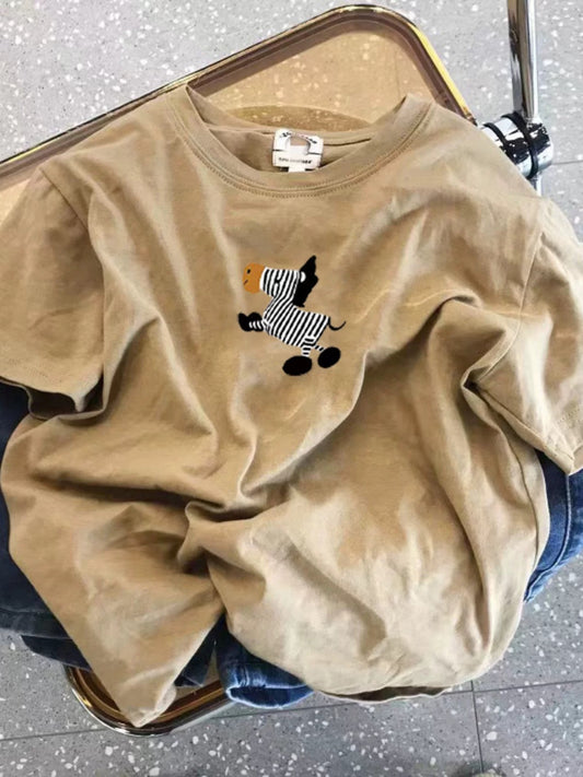 Foreign trade cut label tail order ~ counter withdrawal American trend summer short-sleeved T-shirt men and women pure cotton loose versatile