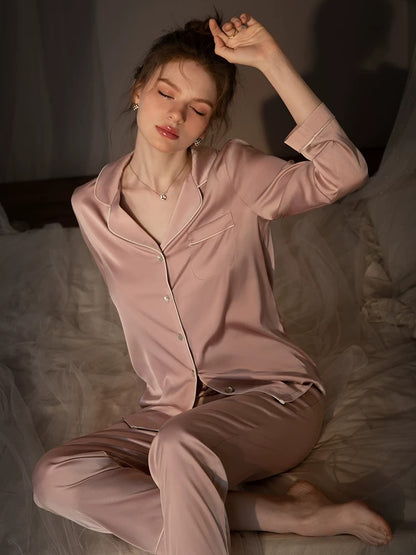 Forced to sell pajamas, silk pajamas, women's long-sleeved trousers two-piece suit, mulberry silk autumn and winter new home clothes