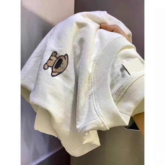 Foreign trade cut label tail order ~ counter withdrawal American trend summer short-sleeved T-shirt men and women pure cotton loose versatile