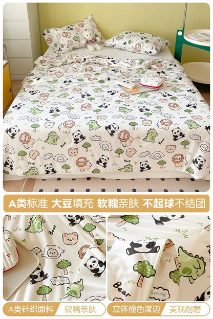 Class A soybean fiber knitted cotton summer cool quilt machine washable summer children's thin quilt spring and autumn summer air conditioning quilt