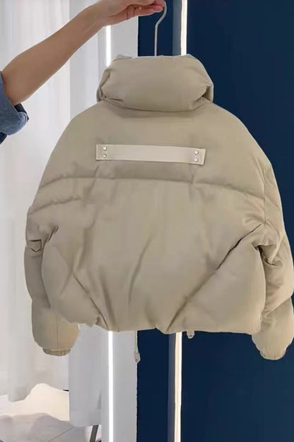 Down cotton-padded winter jacket for small women with light mature style 2022 short high-necked bread coat with stylish design
