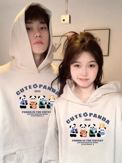 Early autumn couple sweatshirt spring and autumn 2023 new hooded couple jacket high-end three-dimensional cartoon clothes