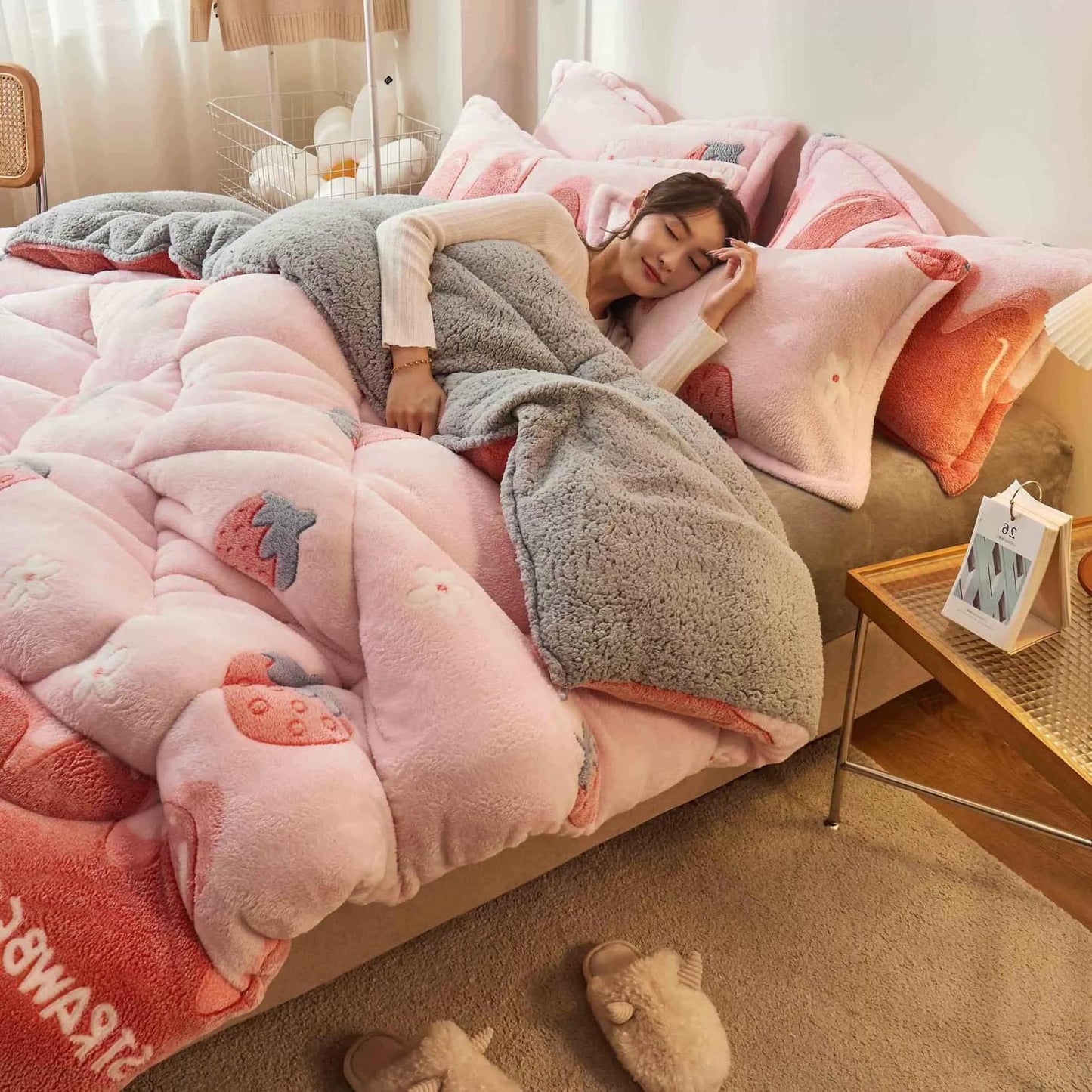 Coral fleece blanket lamb fleece quilt thickened winter single student dormitory milk flannel blanket bed