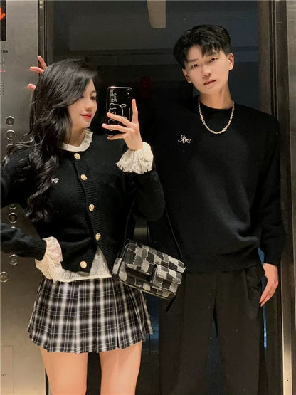 Couple wear autumn and winter 2023 new ins super hot sweater for men and women Korean version loose French sweater jacket trendy brand