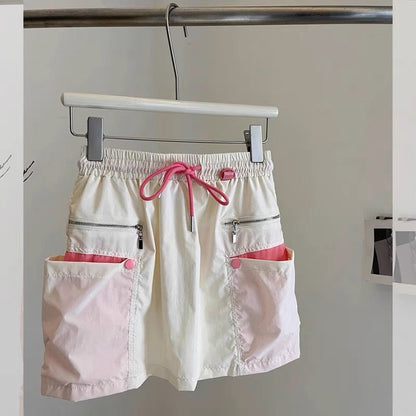 [Ready Stock] Buyer Store Designer Cargo Shorts Women's Summer Sweet Style Fashion Personality High Waisted Wide Leg Pants