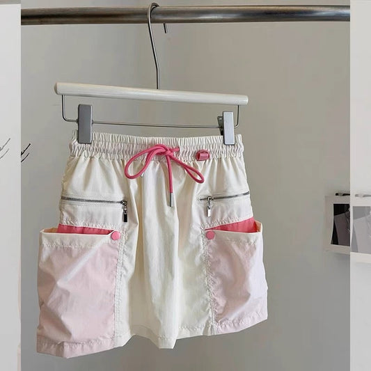 [Ready Stock] Buyer Store Designer Cargo Shorts Women's Summer Sweet Style Fashion Personality High Waisted Wide Leg Pants