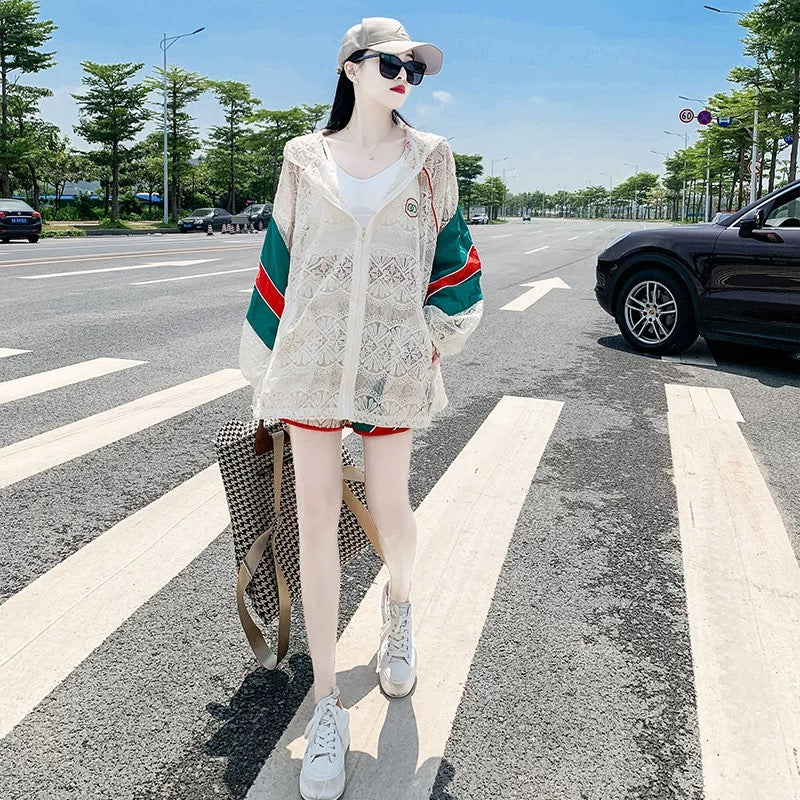European street sun protection clothing casual fashion suit for women summer 2023 new style fashionable shorts sports two-piece set