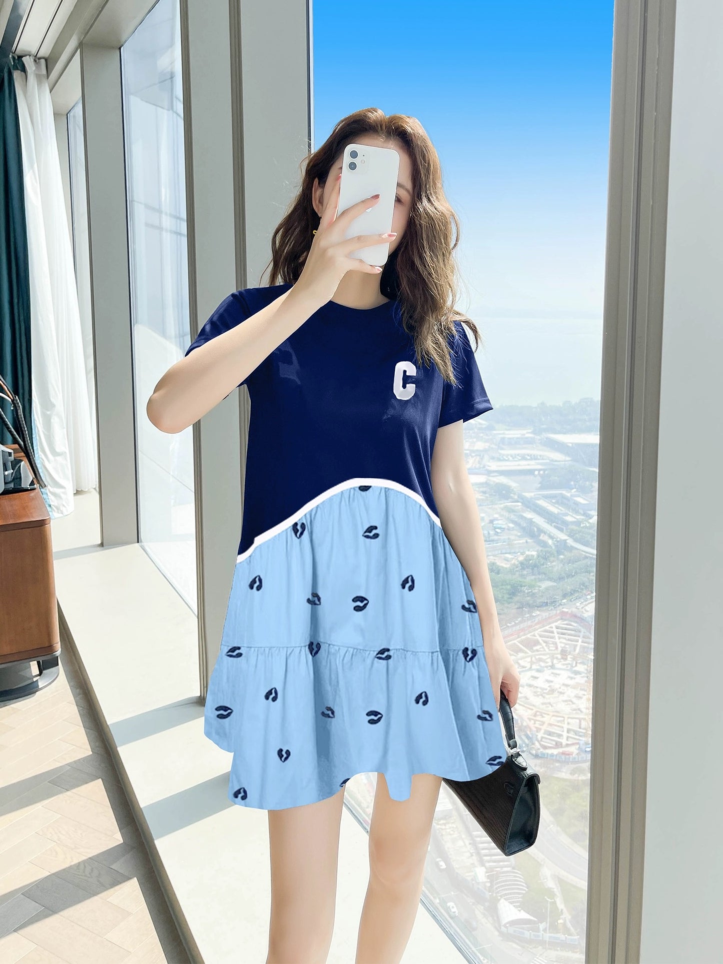 2024 summer new style niche design dress summer popular foreign style high-end temperament skirt for women petite