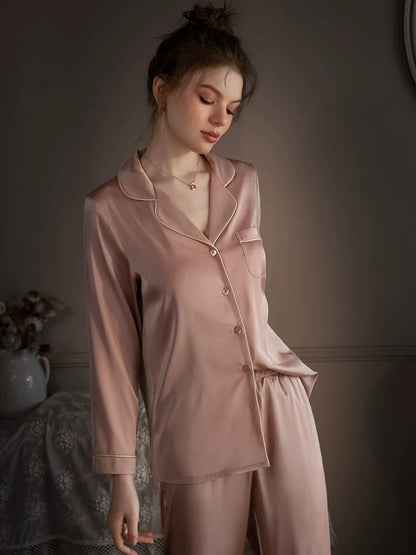 Forced to sell pajamas, silk pajamas, women's long-sleeved trousers two-piece suit, mulberry silk autumn and winter new home clothes