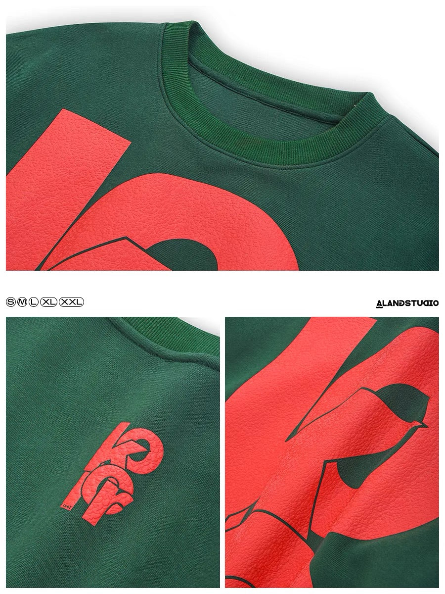 Xu Tailang handsome contrasting letter sweatshirt men's 2023 autumn new fashion brand American high street bottoming pullover top