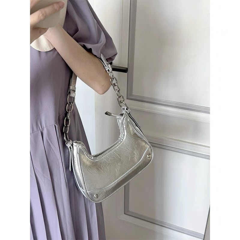 Leather texture fashion retro hand bag small square new fashion niche light  luxury high sense crossbody bag