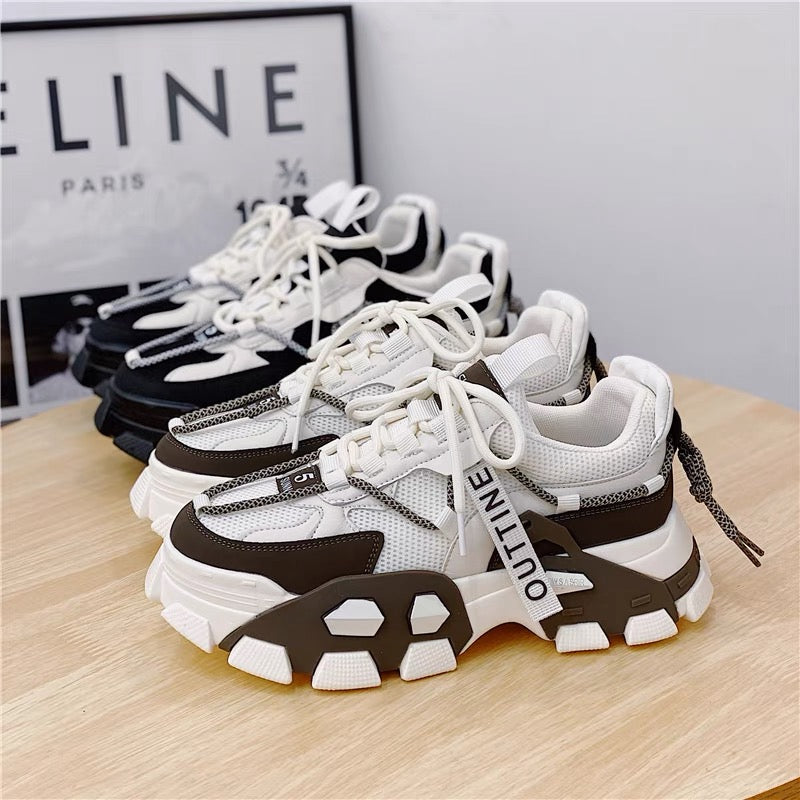Shougu European station dad shoes for women 2022 new hot style niche thick sole increased breathable platform sneakers ins