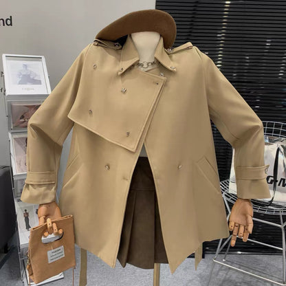 Korean version of loose, small, professional, high-end, waist-slimming, age-reducing long-sleeved suit, windbreaker jacket for women