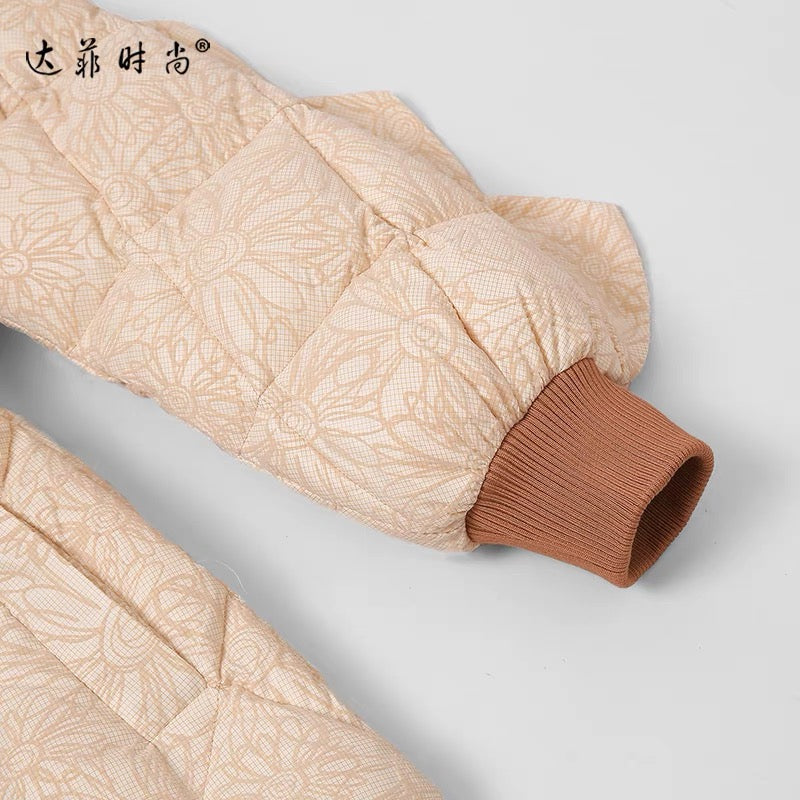 Winter 2023 new women's beige mid-length white duck down jacket thickened waist bread jacket trendy