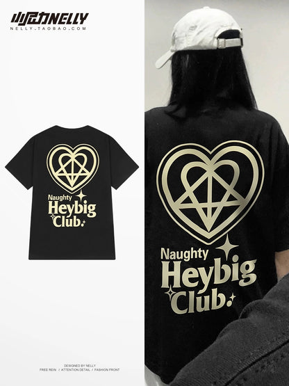 Fashion brand letter love short-sleeved T-shirt for men and women summer high street new half-sleeved top design couple T-shirt