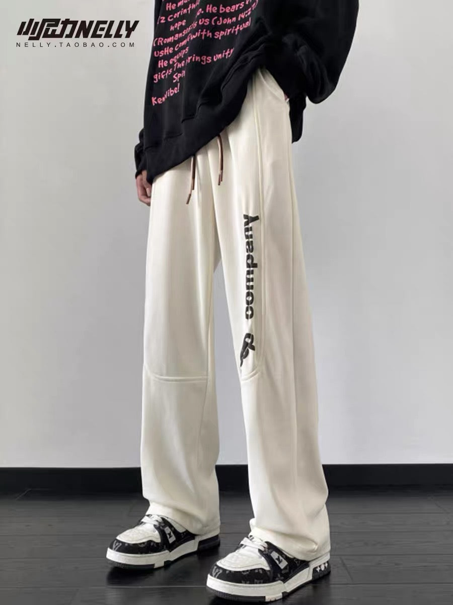 American hiphop spring and autumn trousers men's high street fashion brand casual sweatpants European and American style vibe sports trousers