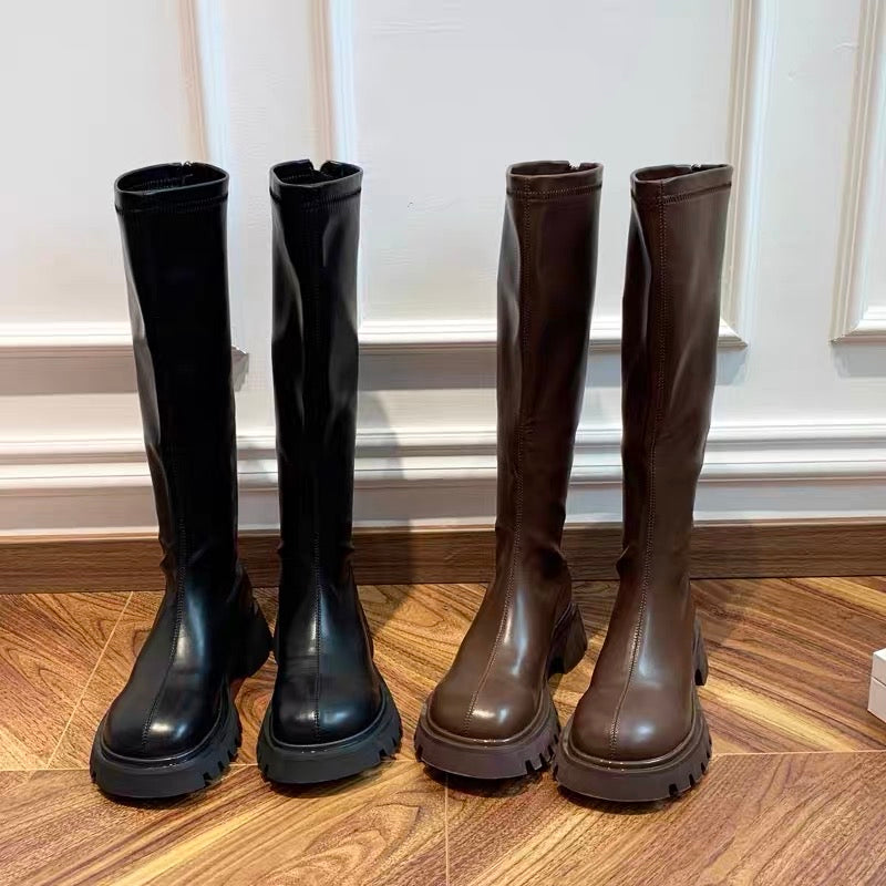 High boots women's 2023 autumn new Korean version of fashion thick-soled thick-soled heightened thin boots thick-heeled boots female knight boots