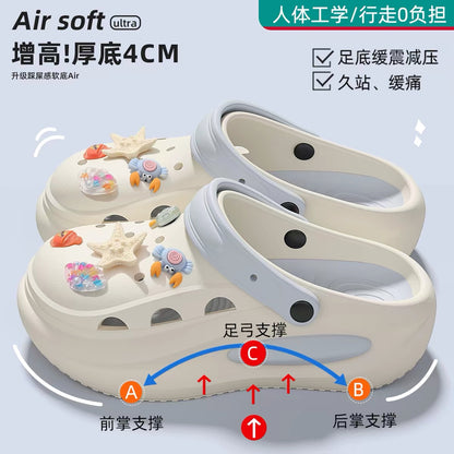 Women's Summer 2026 Platform Clogs – Non-Slip, Arch-Supporting, Suitable for Outdoor Wear with a "Cloud-Like" Cushioned Feel