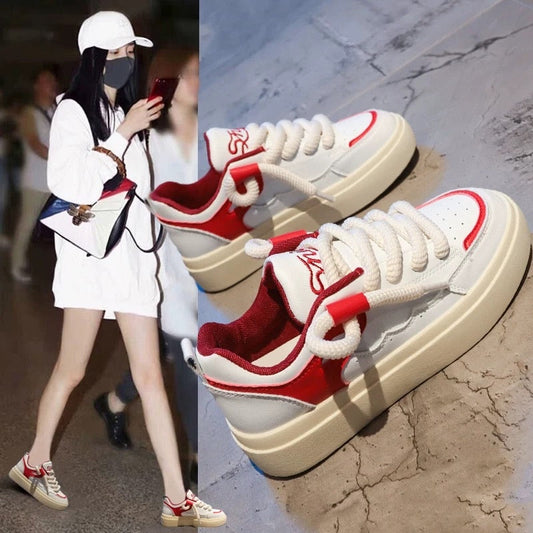 Small white shoes women's summer 2023 new spring and autumn skate shoes small crowd casual street shooting thick bottom slip on personalized women's shoes trend