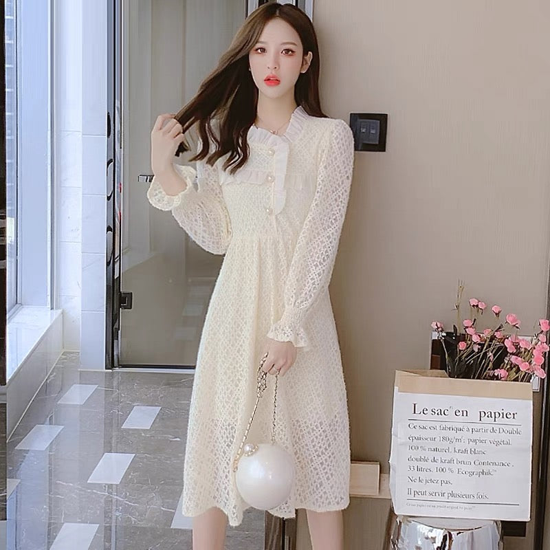 Autumn and winter 2023 new fairy skirt women's temperament lace dress design niche bottoming skirt super fairy style