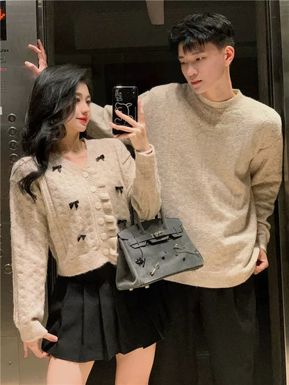 Couple wear autumn and winter 2023 new ins super hot sweater for men and women Korean version loose French sweater jacket trendy brand