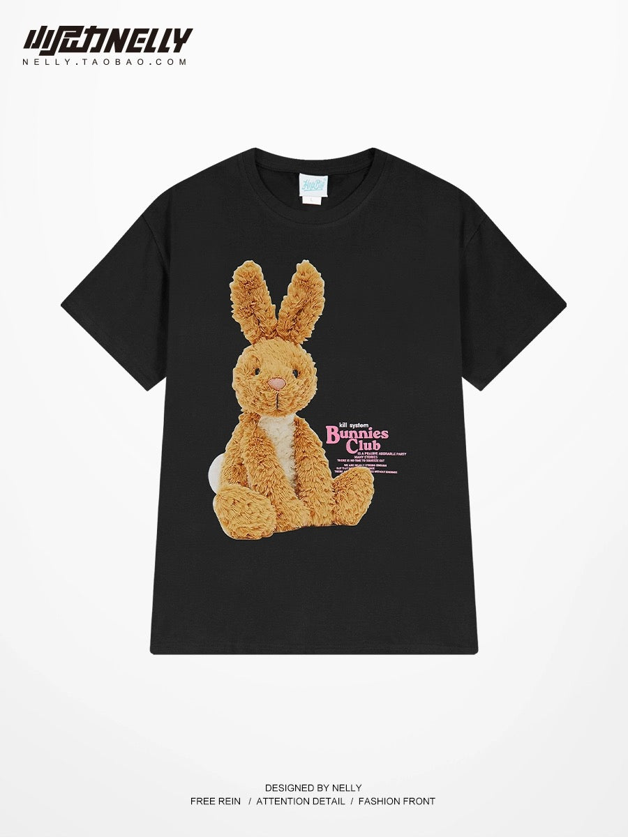 ins Harajuku style Hong Kong style short-sleeved T-shirt bf loose Korean version 2024 spring and summer student chic Hong Kong style tops for men and women