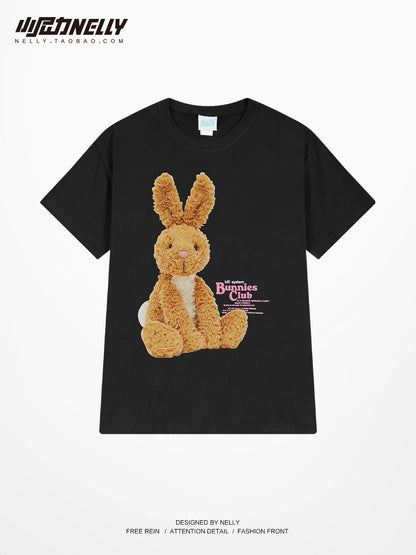 ins Harajuku style Hong Kong style short-sleeved T-shirt bf loose Korean version 2024 spring and summer student chic Hong Kong style tops for men and women