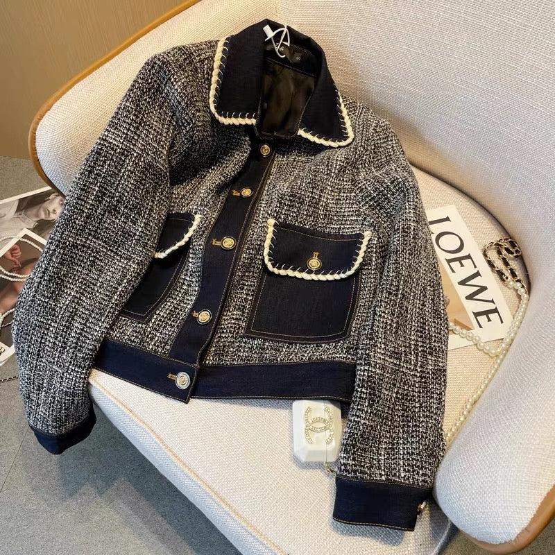This year's popular beautiful jacket women's spring and autumn style 2023 new high-quality small fragrance short tweed jacket