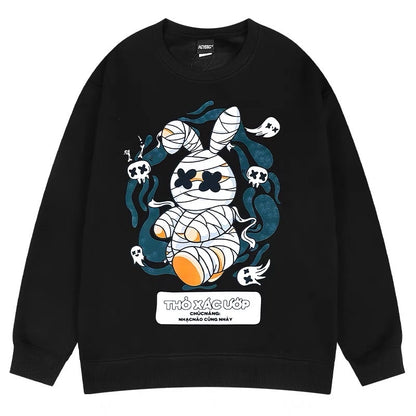 ins heavy round neck sweatshirt men's trendy brand tops spring and autumn hip-hop couple jackets winter plus velvet thickening bottom ingredient