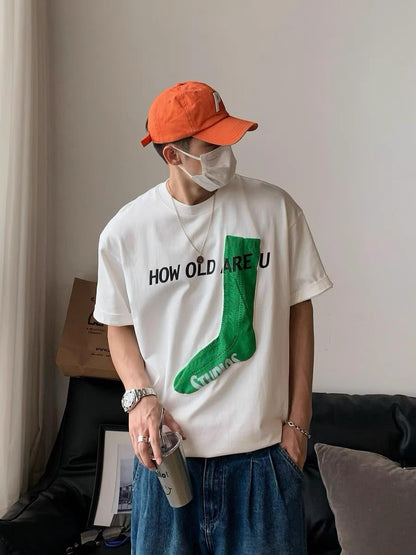 Xu Tailang's design niche short-sleeved T-shirt men's American high street hiphop European and American vibe trendy half-sleeve