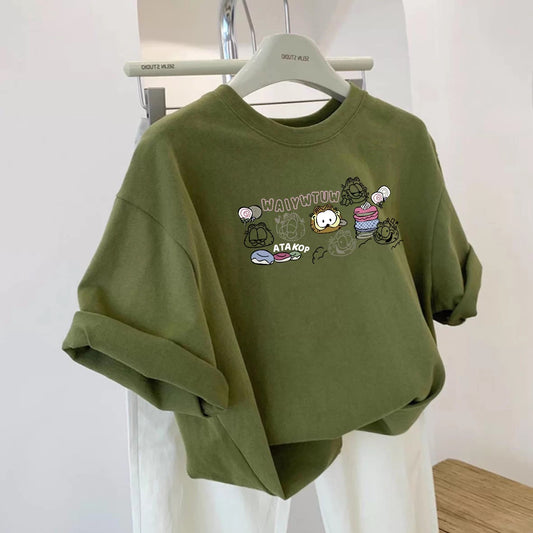 Foreign trade cut label tail order ~ counter withdrawal American trend summer short-sleeved T-shirt men and women pure cotton loose versatile ) (Copy 16)