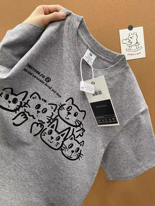 Foreign trade cut label tail order ~ counter withdrawal American trend summer short-sleeved T-shirt men and women pure cotton loose versatile