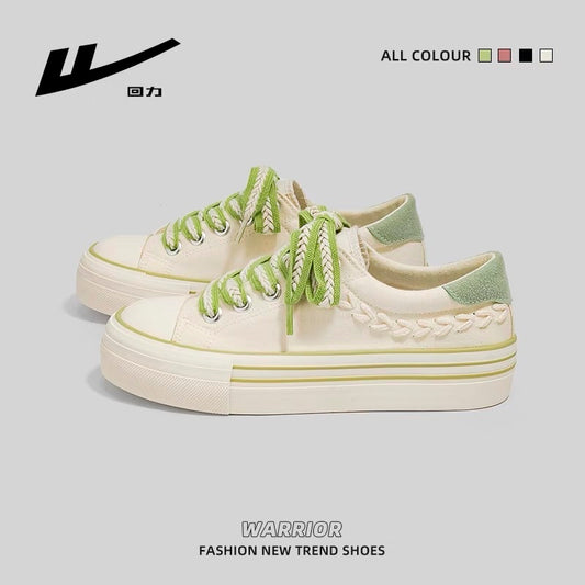 Pull back canvas shoes women's 2023 spring and summer new all-match breathable sneakers women's casual niche students flat bottom white shoes