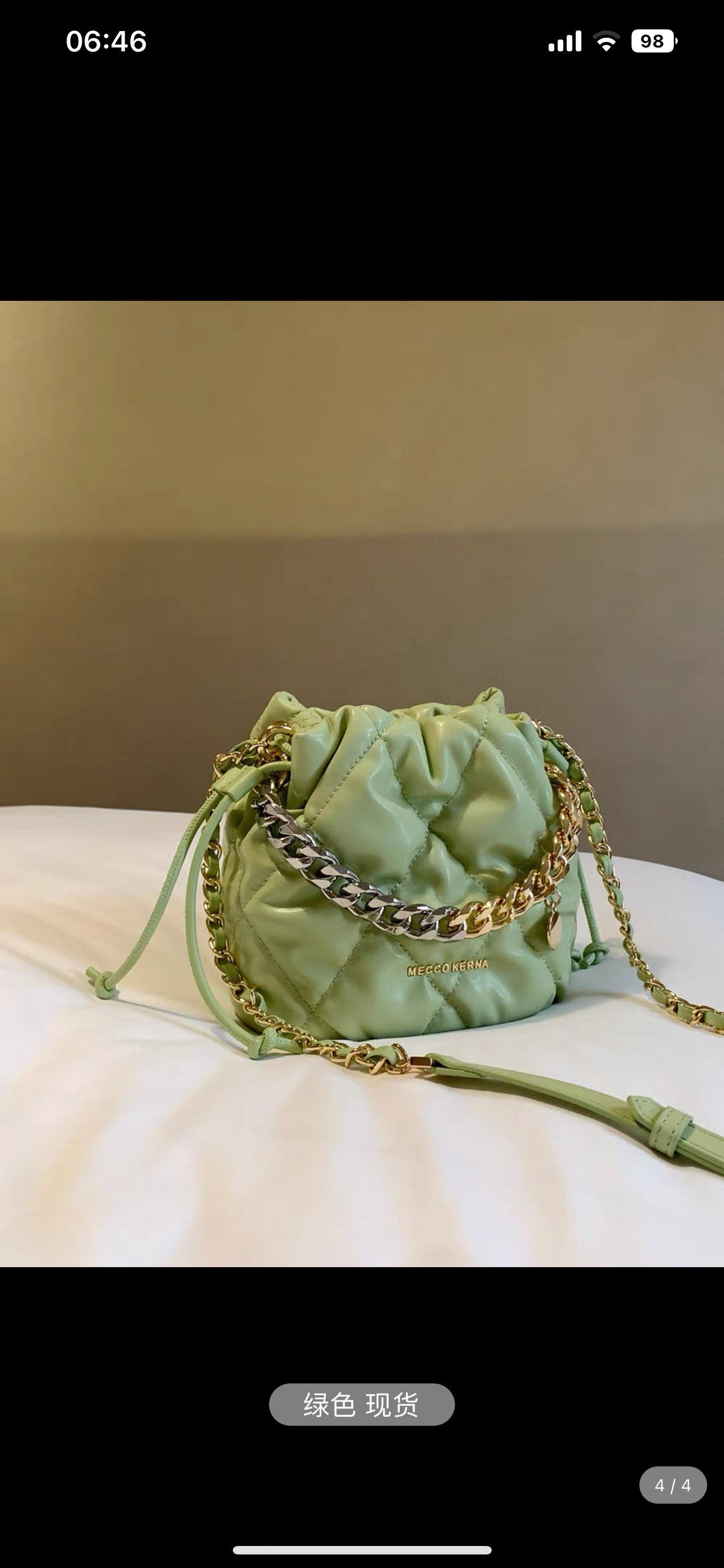Nanfeng xMECCO KERNA Paris Sleepless Bucket Bag Women's Spring Diamond Chain Hand-held Shoulder Messenger Bag