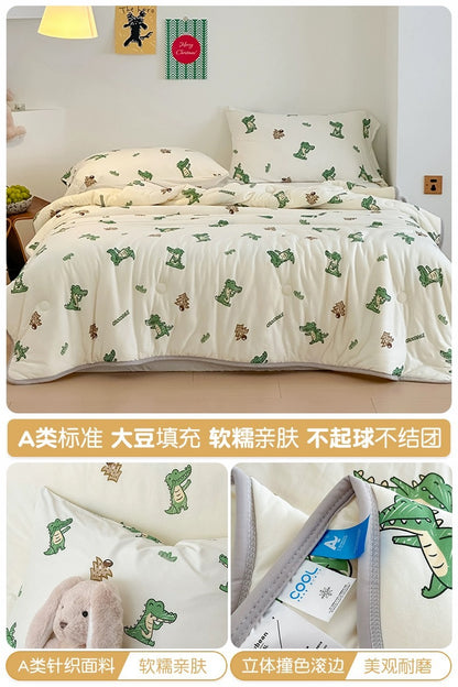 Class A soybean fiber knitted cotton summer cool quilt machine washable summer children's thin quilt spring and autumn summer air conditioning quilt