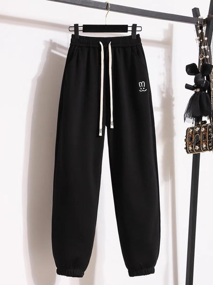 Gray sweatpants for women in autumn and winter 2023 new loose large size and trendy brand leggings for small people, harem pants and sweatpants