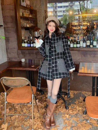 LIN CHAO ZHANG [Jenny Show Small Fragrance Jacket] 71 Sheep Wool High Waist Small Fragrance Wool Jacket (J2220)