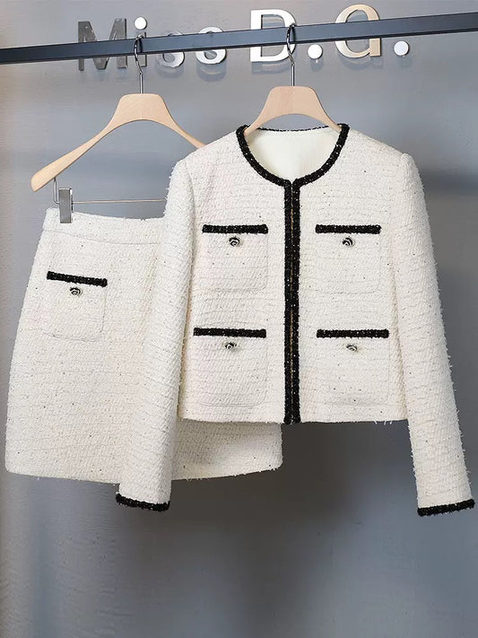 Miss DG high-end high-end temperament small fragrance suit skirt for women 2024 spring foreign style celebrity short jacket and skirt