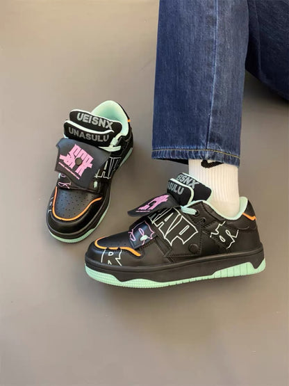 National trend couple style chic trendy double tongue dark green bread shoes niche original thick-soled men's and women's sports skateboard shoes